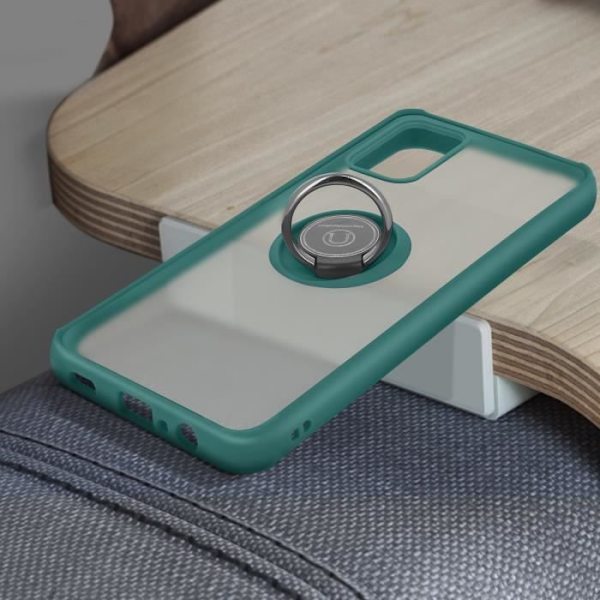 Samsung Galaxy A02s Cover Bi-materiale Metal Ring Grøn Support Funktion Grøn