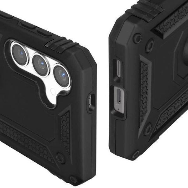 Coque - AVIZAR - Samsung Galaxy S24 Plus - Hybride - Antichock - Magnetiskt Stöd Svart
