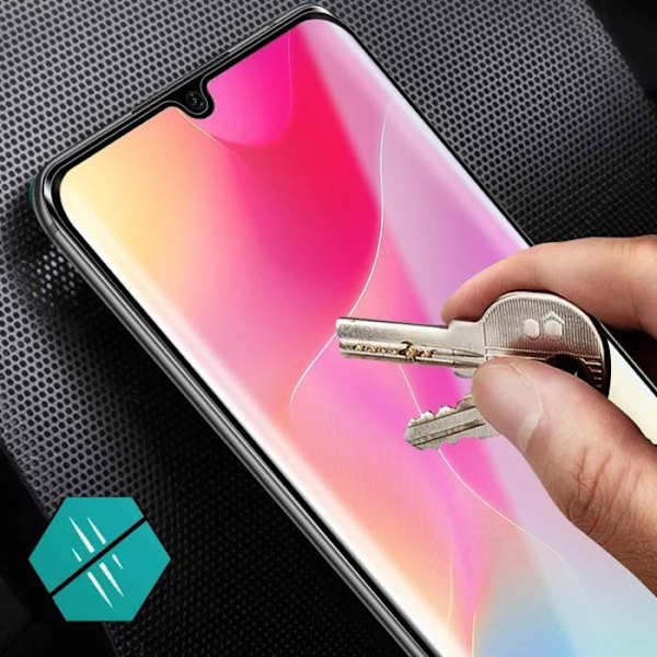 Film skærm - AVIZAR - Xiaomi Mi Note 10 Lite - Hærdet glas 9H - Fuld beskyttelse - Buet Svart