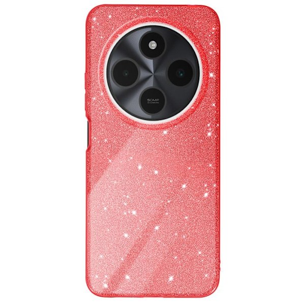 Glittrande Skyddsetui för Xiaomi Redmi 14C Chockresistent Röd Röd
