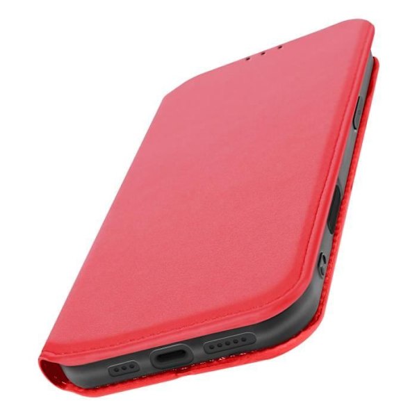 Fodral för iPhone 16 Plus med korthållare och videostöd i röd. Röd