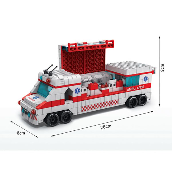 Byggelegetøj 6 i 1 Ambulance Køretøjer 1000 Samlesætter Multicolor Svart