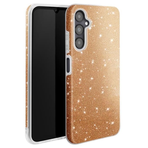 Glittrande skyddsfodral för Samsung Galaxy A05S, stöttålig, guld. Gul