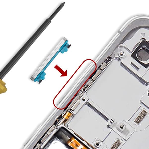 Original Volymknapp för Galaxy S24 FE Service Pack Samsung Silver Grå