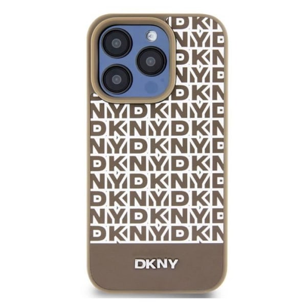 DKNY Ruskea MagSafe-aluskuori iPhone 13 Pro:lle, jossa on alareuna Vit