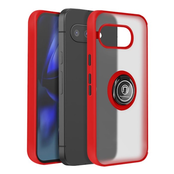 Kuori Google Pixel 9a Magneettisormus Läpinäkyvä Punainen Röd