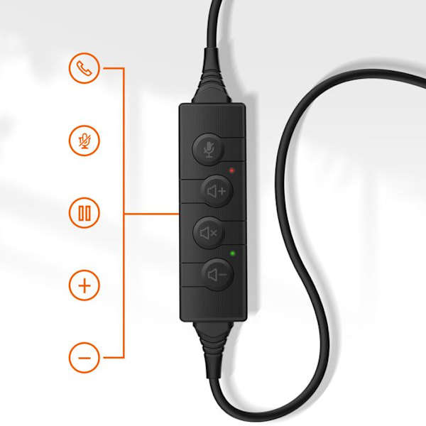 USB Hörlurar med Mikrofon för Dator LinQ Svart Svart