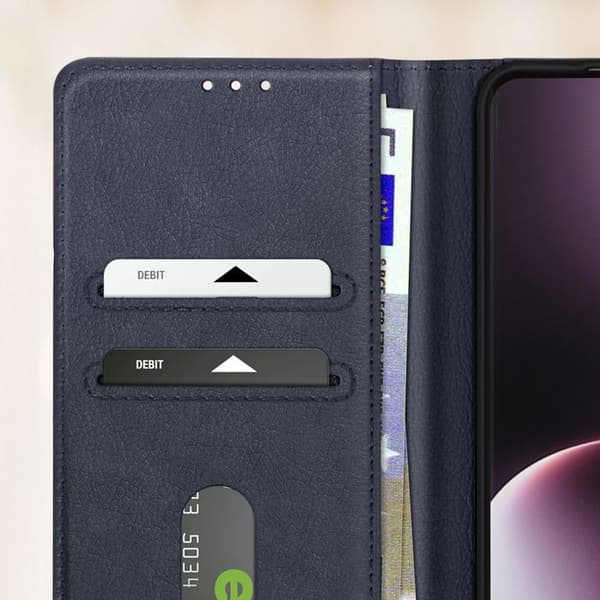 Etui Pung - Honor - Magic 7 Lite - Mørkeblå - Video Støtte - Magnetisk Blå