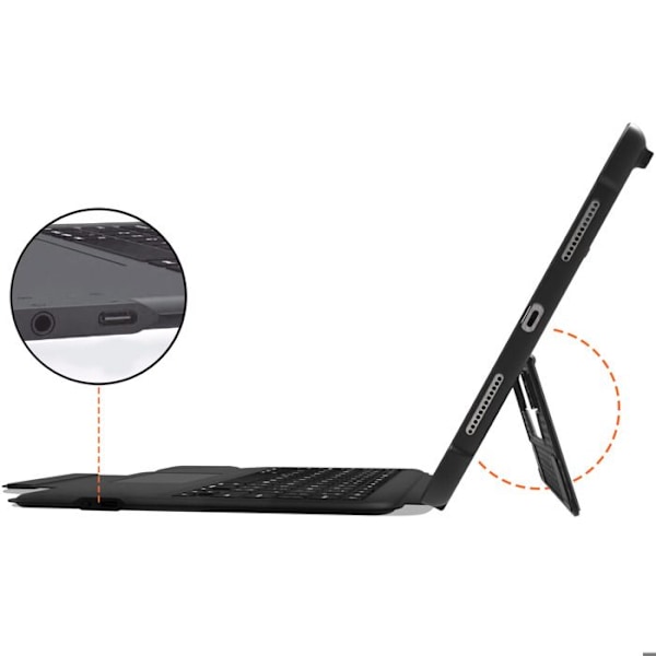 Azerty Tastatur Etui til iPad 11 2025 og 10 2022 Touchpad stm goods Sort