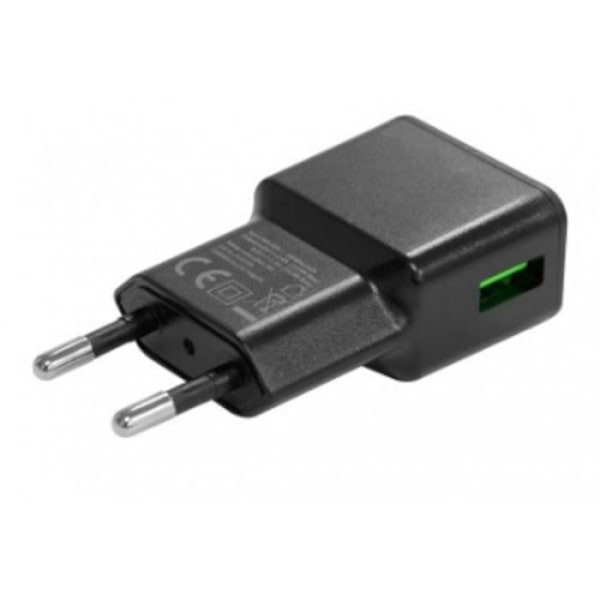 Dubbel USB-A väggladdare - AVIZAR - Partel - 12W - 2.4A - Kompakt och lätt Svart