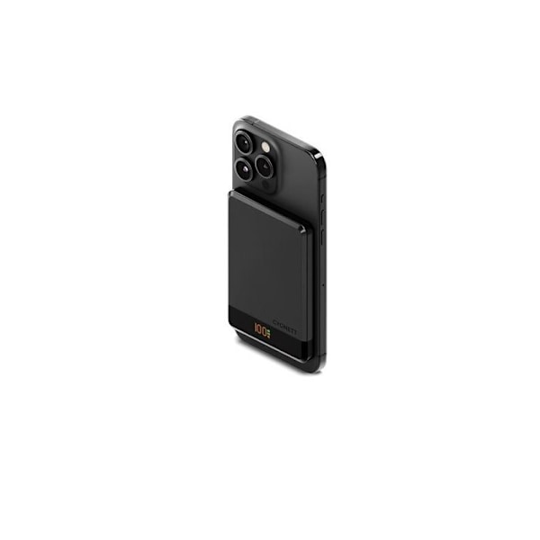 Powerbank 5 000mAh Trådløs Magnetisk Fastgørelse Model MagSlim Ultra-Compact CYGNETT Sort Svart