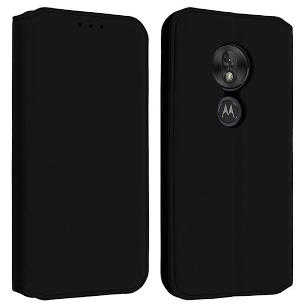 Housse - AVIZAR - Moto G7 Play - Ekologinen nahka - Tukitoiminto - Musta Svart