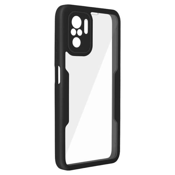 Fuld cover - Xiaomi - Note 10 og 10S - Plexiglas bagside - Polymer front - Sort Svart