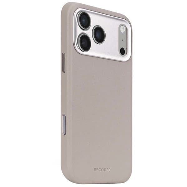 Magsafe-fodral - DECODED - iPhone 17 Pro - Helgrainsläder - Stötsäker - Beige beige