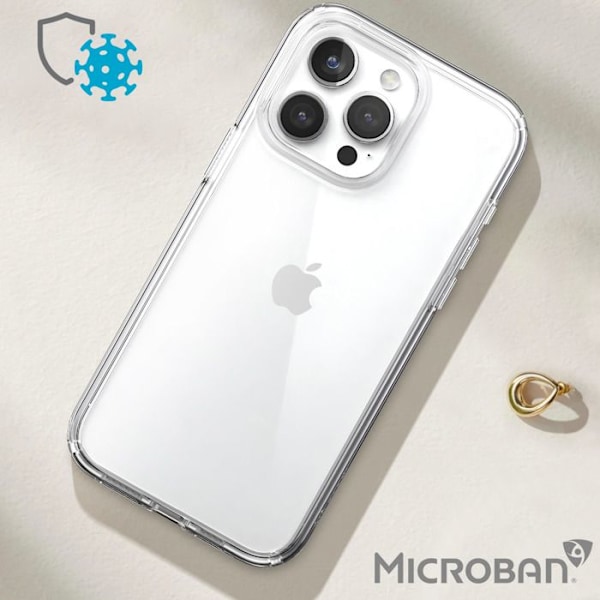 iPhone 15 Pro Max - Putkenkestävä Presidio Perfect-Clear Speck Läpinäkyvä kuori Vit