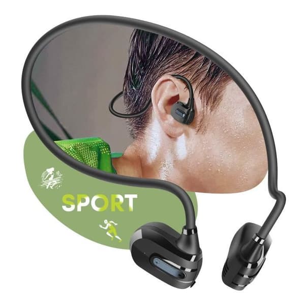 Bluetooth-hörlurar - MUVIT - Airlight - Luftledning - Inbyggd Mikrofon - Svettresistent Svart