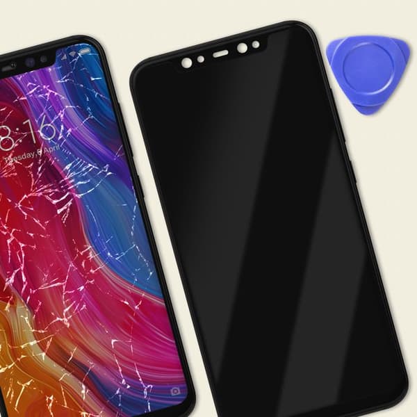 LCD-skærm - Xiaomi - Mi 8 - Sort - 5,5 tommer - Original chassis Svart