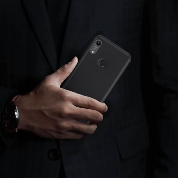 Huawei Y6S / Y6 2019 / Honor 8A 2020 / 8A pehmeä iskunkestävä mattamusta kotelo