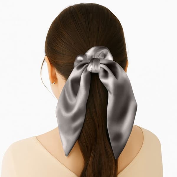 Chouchou - AVIZAR - Korte tørklæde - Satin - Elegant - Grå Grå