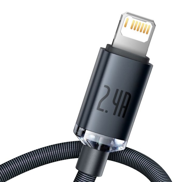 USB til Lightning-kabel - BASEUS - 1,2m - 2,4A - Kompatibel med iPhone 13/12/11 - Sort Sort