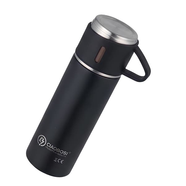 Vakuum Termokande 500ml med Sort Te Filter Svart