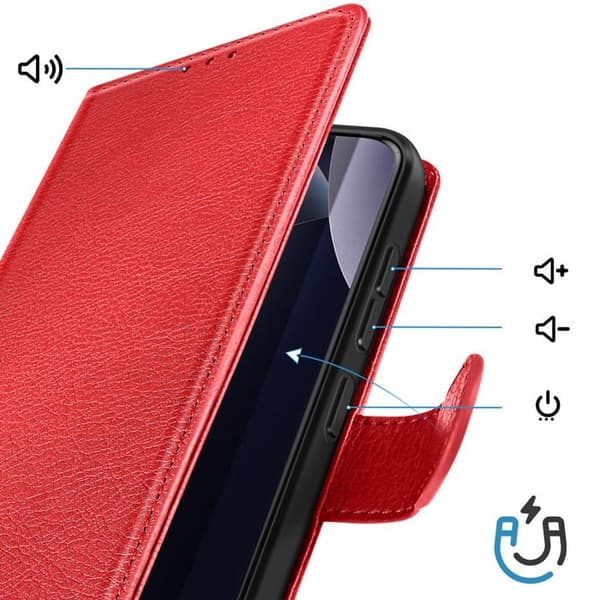 Xiaomi Redmi Note 15 Pro Plus 5G Chesterfield Plånboksfodral Ställfunktion Röd Röd