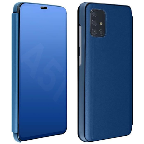 Smartphonefodral - AVIZAR - Samsung Galaxy A51 - Spegel effekt - Videostöd - Blå Blå