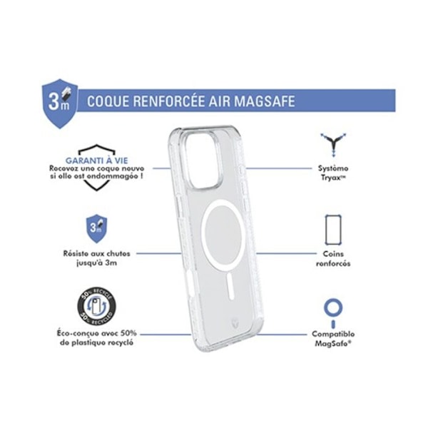 Forcecase-förstärkt fodral MagSafe-kompatibelt för iPhone 16 Pro Max Transparent Transparent