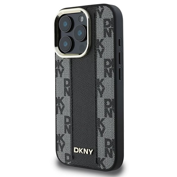IPhone 16 Pro Max Fodral - DKNY Läder Hårdskal Rutig Mönster Rutig Magsafe (DKHMP16XPCPVSLK) - Noir svart