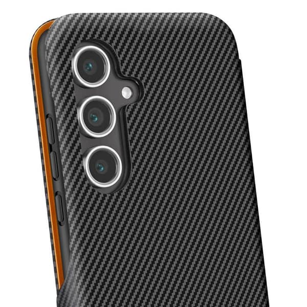 ETUI TIL SAMSUNG GALAXY S24 FE - AVIZAR - KARBONFIBER - VIDEO UNDERSTØTTELSE - ANTI-RFID - SORT Svart