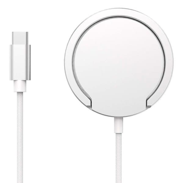 Magnetisk Trådløs Oplader - FORCE POWER - 15W Qi2 - Sammenklappelig Støtte - USB-C Hvid Vit