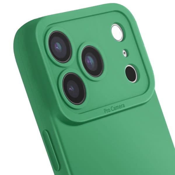 Silikonskal för iPhone 17 Pro med förstärkt kamerablock Grön Grön