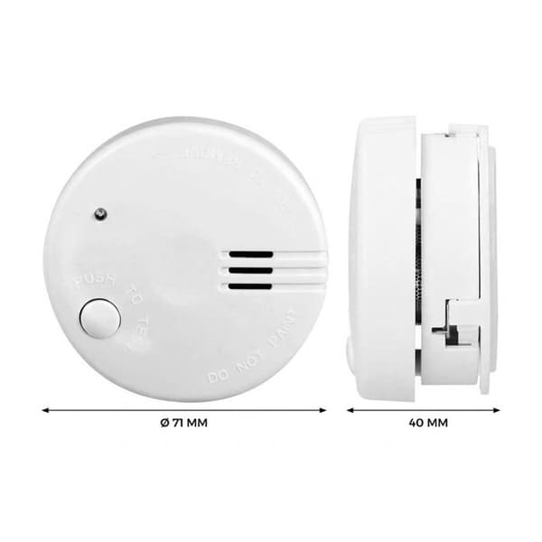 Fotodetektor för rök - ALECTO - Mini - Siren 85 dB - Batteri 5 år - EN 14604 Vit