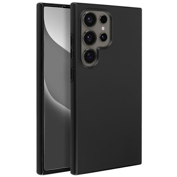 AVIZAR Fullt skyddsfodral för Samsung S24 Ultra - Svart - Hårt och mjukt - Mjukt att beröra - Modernt Svart