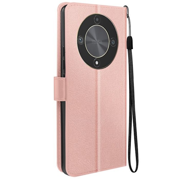 Honor Magic 6 Lite -lompakkokotelo - Mayaxess - Samppanjanpunainen - Jalusta ja rannehihnatoiminto Rosa