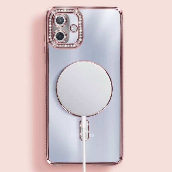 Coque Magsafe - AVIZAR - Galaxy A07 - Rose - Strass - Beskyttelse mod stød Rosa