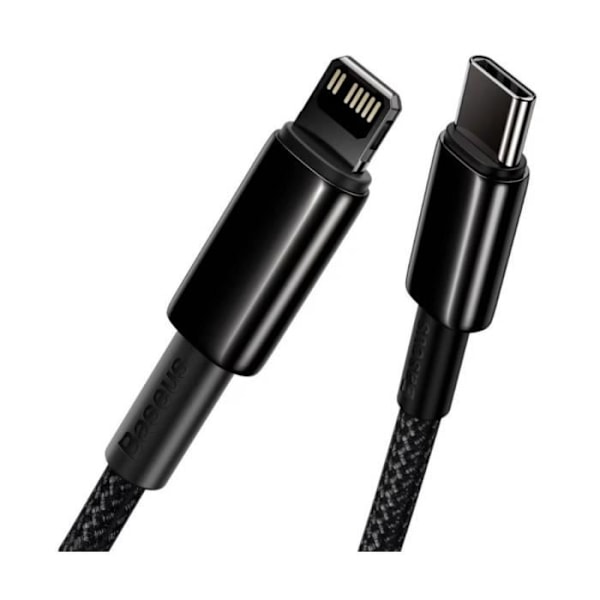 Oplader- og overførselskabel - BASEUS - USB-C-Lightning - 20W - 2m - Sort Svart