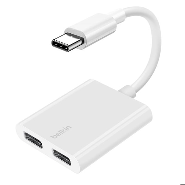 USB C-adapter - Laddning och ljud - Dubbel port - Kompakt design