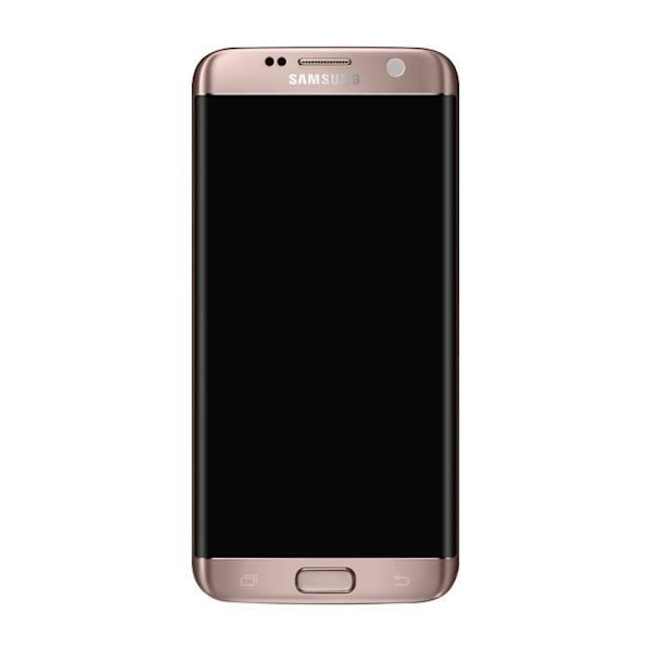 Komplet Block Galaxy S7 Edge LCD-skærm Touch Glas Original champagne pink Pink