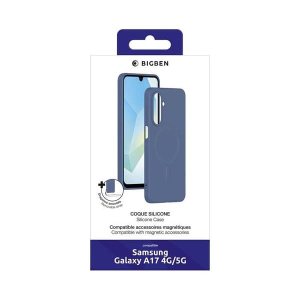 Coque - BIGBEN CONNECTED - Galaxy A17 4G/5G - Silikone blød berøring - Magnetisk - Mikrofiberforing Blå