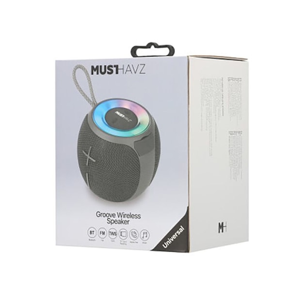 Kantava Bluetooth-kaiutin 20W Pallomainen Musthavz IPX4 Syvä Bass Grab 'N Go Musta Svart