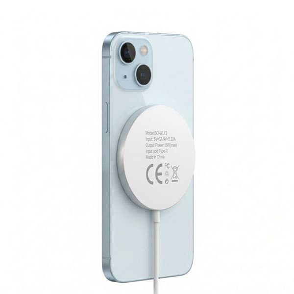 MagSafe oplader til iPhone 15 Magnetisk 15W Mayaxess Hvid Vit
