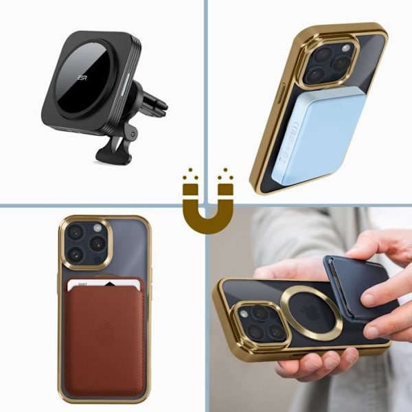 AVIZAR Skyddsfodral till iPhone 15 Pro - Silikon - Guld Chrome Contour Gul