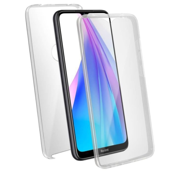 AVIZAR Fuldt beskyttende etui til Xiaomi Redmi Note 8T - Gennemsigtig hvid Transparent