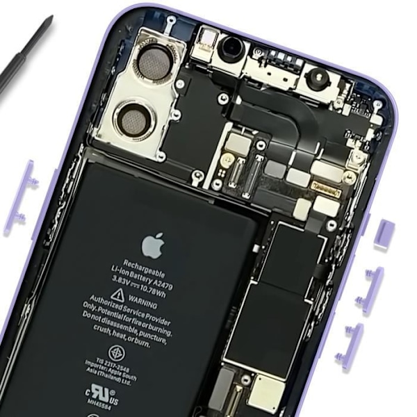 Power-, ääni- ja hiljennysnappula iPhone 12:lle ja 12 Pro:lle, violetti Lila