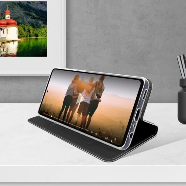 Housse til Samsung Galaxy A72 - DUX DUCIS - Kortholder Funktion Støtte - Sort Svart