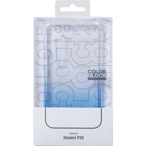 Silikonecover - Huawei - P30 - Colorblock - Blå - Designbeskyttelse Blå