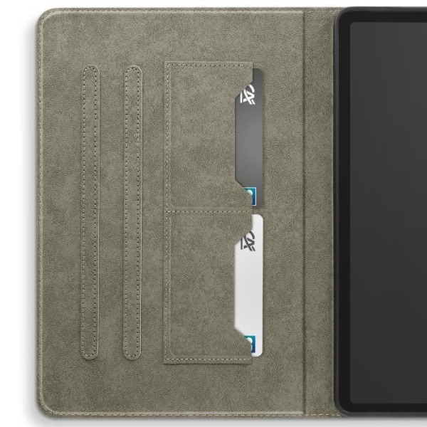 Tabletfodral - AVIZAR - Samsung Galaxy Tab S9/S9 FE - Ekoskinn - Videostativ - Kortfack Grön