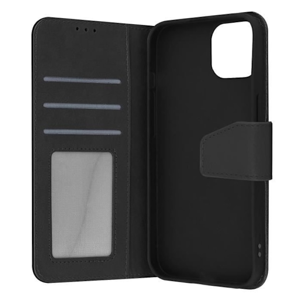 AVIZAR Premium Læder iPhone 14 Pro Max etui - Sort - Kortholder og videostativ Svart