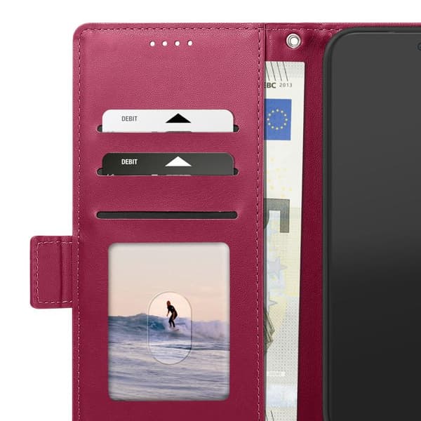 Plånboksfodral för Redmi Note 17 Serie Smart Book med Stöd Bordeaux Röd